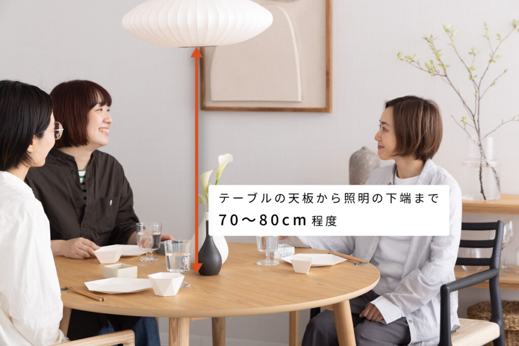 バブルランプを吊るす高さの目安