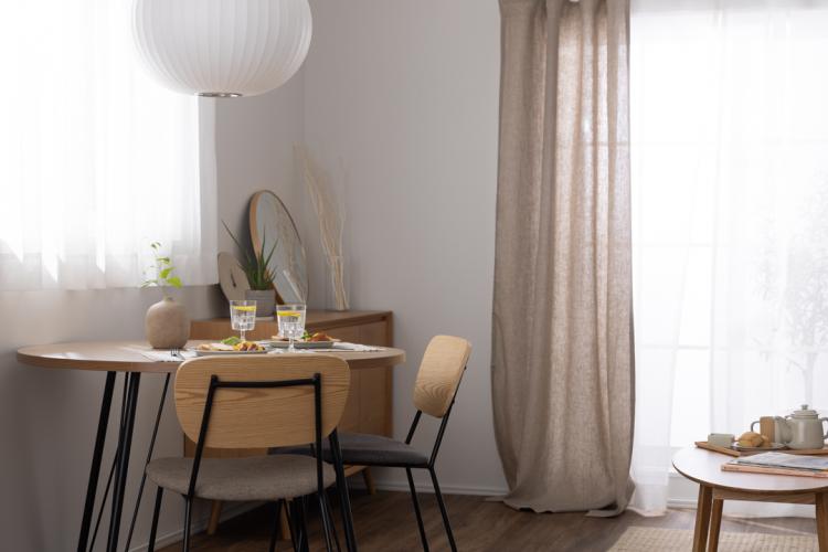 リビングダイニングで楽しむ、風通しのいい、ジャパンディインテリア