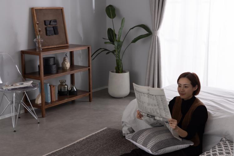 機能性レースでつくる、一日の疲れを癒す寝室